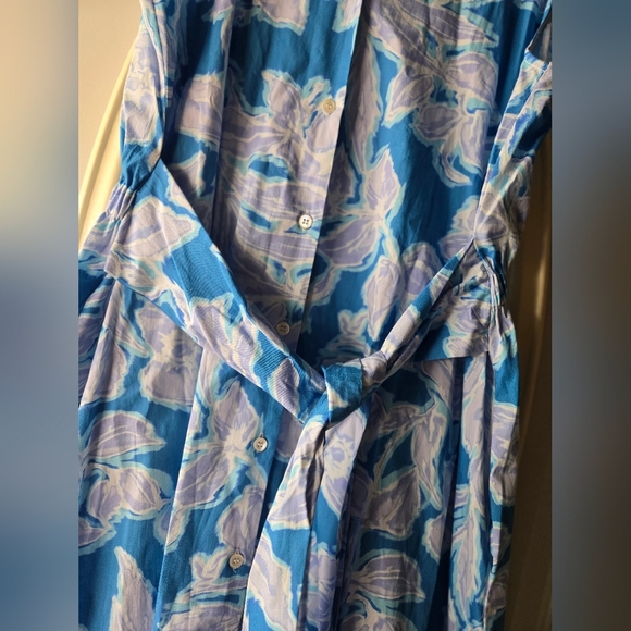 NWT Natori Misty Floral Cotton Halter Shirt Dress ~ Size Large - Picture 5 of 10